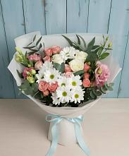 Букет цветов из:  Розы, Лизиантусы и Хризантемы #REPLACE_PRED# Крымгиреевском