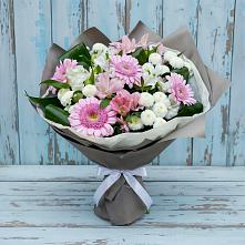 Букет цветов из:  Герберы, Альстромерии и Хризантемы в Крымгиреевском