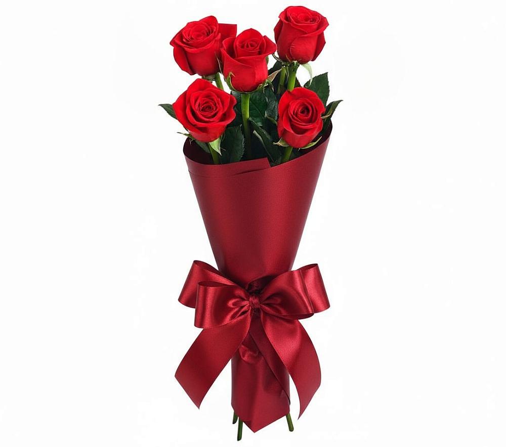 Букет 5 Красных роз Эдлесс Лав в Крымгиреевском