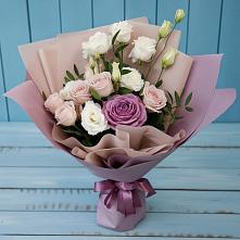 Букет цветов из:  Розы и Лизиантусы #REPLACE_PRED# Крымгиреевском