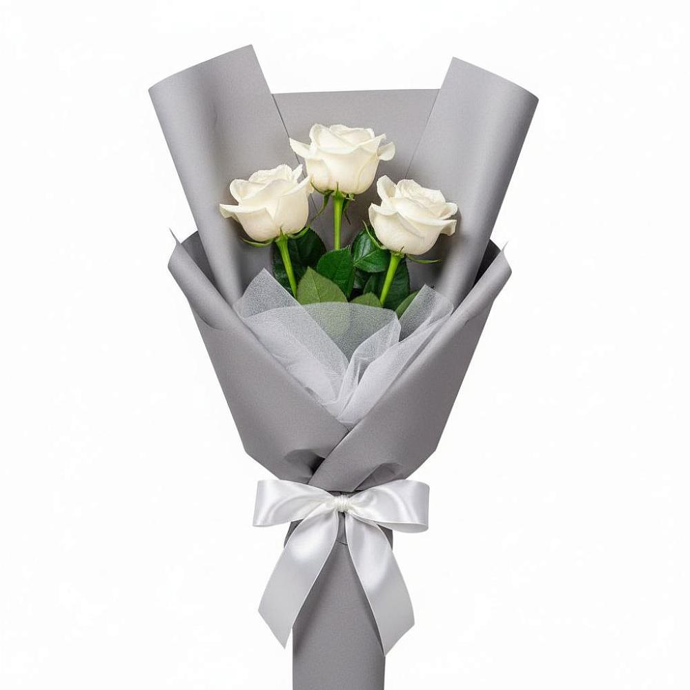 Букет 3 белые розы в Крымгиреевском