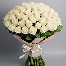 Букет 101 беля роза Белоснежка в Крымгиреевском