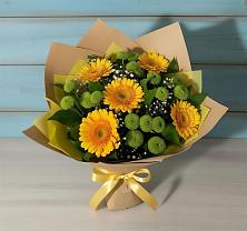Букет цветов из:  Герберы и Хризантемы в Крымгиреевском