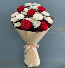 Букет цветов из:  Розы и Хризантемы в Крымгиреевском
