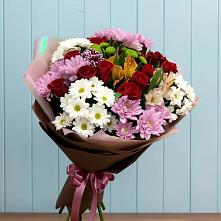 Букет цветов из:  Розы, Хризантемы и Альстромерии в Крымгиреевском