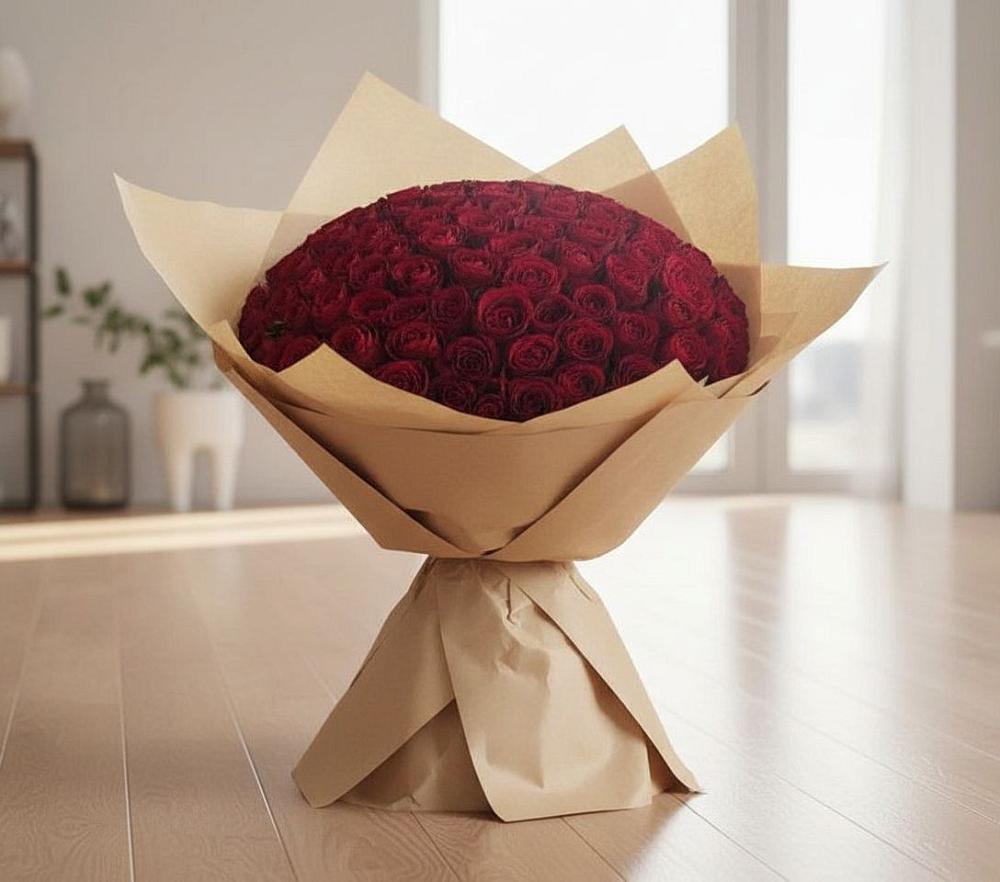 Букет 101 Красная роза в Крымгиреевском