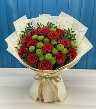 Букет цветов из:  Розы и Хризантемы #REPLACE_PRED# Крымгиреевском