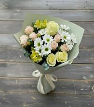 Букет цветов из:  Альстромерии, Розы и Хризантемы в Крымгиреевском