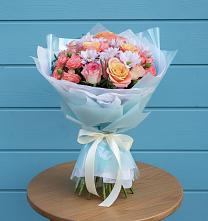 Букет цветов из:  Хризантемы и Розы в Крымгиреевском