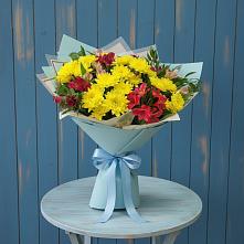 Букет цветов из:  Альстромерии и Хризантемы в Крымгиреевском